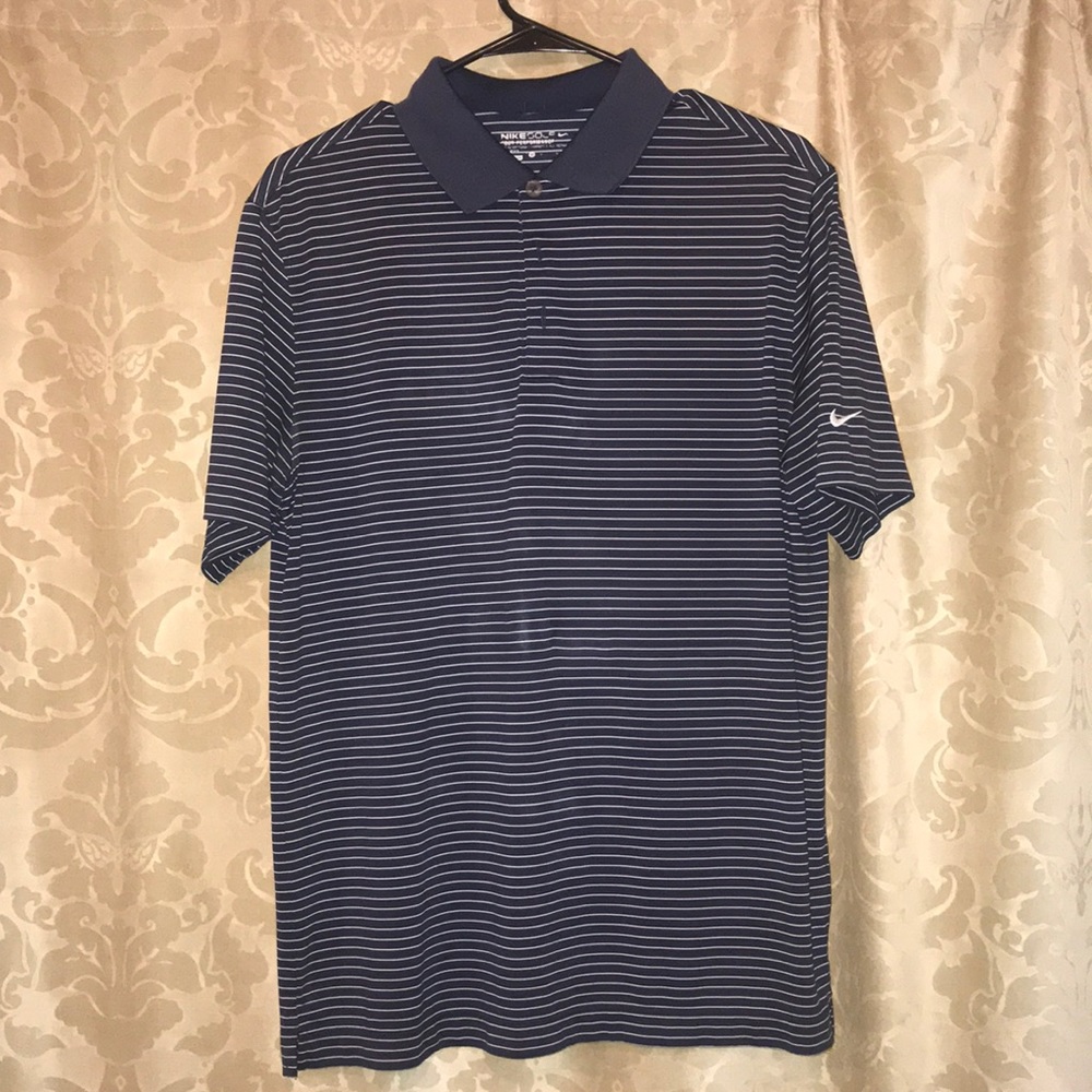 Nike Golf Tour Performance Polo-Blue&White-Medium